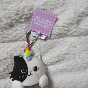 Bath and Body Works Light-Up Caticorn Pocket Bac Holder Keychain NWT